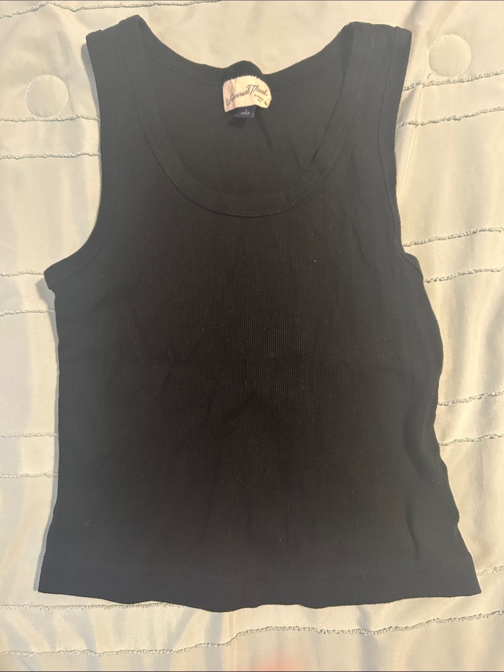 Black Ribbed Scoop Neck Tank